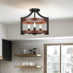 Pools&uuml;vistatav lagi lamp Retro must iminapp-rippvalgusti kahekordse kasutusega restoranile, k&ouml;&ouml;gile, esikule Ceiling lamp