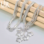 925 Sterling Silver Snake Chain Star kaelakee Mood Pulmaehted 45CM