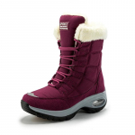 Moodsad Saapad Veekindlad Lumesaapad Naiste Paeladega Mugavad V&auml;lijalatsid Poolsaapad Chaussures Femme socofy chaussures femmes 5.5 punane