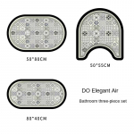 Retro Bathroom Diatom Mud Floor Mat Three-Piece U-Shaped Toilet Mat Toilet Absorbent Non-Slip Foot Mat Entrance Door Mat 3pc40x80 50x80 50x55