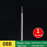 Jadeiidi teemantlihvimis- ja nikerdust&ouml;&ouml;riistad: Koonus-, tagurpidi-, trompeti-, &uuml;mmargused ja kaldus vardapead 08B (2.35 strokes)