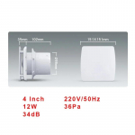 220V 4/6-tolline v&auml;ljat&otilde;mbeventilaator Kodu Vannituba K&ouml;&ouml;k Magamistuba WC Madala m&uuml;ratasemega Ventilaator Ventilaator Hotelli Sein Vaikne V&auml;ljat&otilde;mbeventilaator