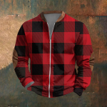 Meeste Retro Casual gradienttr&uuml;kiga kampsun L must