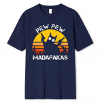 Puuvillane T-s&auml;rk Pew Pew Madafakas Kass kahe p&uuml;stoliga tr&uuml;kiga Meeste T-s&auml;rgid Suvised puuvillased T-s&auml;rgid Hingavad l&otilde;dvad riided Hip Hop t&auml;navariided XL