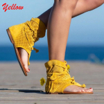 Naiste Rooma naiste vintage-saapad Tutt-sandaalid Gladiaator Retromood suvine vabaaja 40 kollane