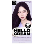 Mise En Scene New Hello Cream Hair Dye, Cool Lavender Black, 1 piece white