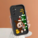 Pehme silikoonist ruudukujulise redeliga printimismustriga telefoni korpus T&auml;iskaanega kaamera p&otilde;rutuskindel kaitse kummist &uuml;mbris Samsungile Samsung A04S tumepunast v&auml;rvi