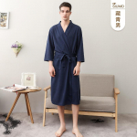 Suur Suurus Meeste S&uuml;gis-Talvine Flanellist Hommikumantel Paari Pikk Paks Taskutega V&ouml;&ouml;ga Patchwork Magamisr&otilde;ivas XXXL must