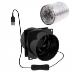 Kompaktne ja kaasaskantav t&otilde;mbeventilaator koos kanalitoru ja ventilatsioonitoruga k&ouml;&ouml;gis ja vannitoas kasutamiseks &ndash; USB-toitega FAN6M