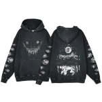 Uus Animatsiooni Perifeeria Tr&uuml;kitud Pesitud Retro Kampsun Meeste Kapuutsikas 2XL black