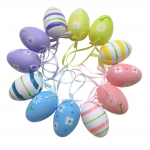 12 tk riputamiseks m&otilde;eldud lihav&otilde;ttemuna, plastist v&auml;rvilised lihav&otilde;ttemunad siidpaelaga, dekoratiivsed lihav&otilde;ttemunad