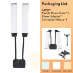 45 W Paindlik kahevarreline LED t&auml;itevalgus Beauty LED videovalgustid 3000-5600K telefonihoidikuga Tiktok Live ripsmepikenduste jaoks us must