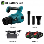 NEWBENY harjadeta elektriline puhur, 3 k&auml;iku, juhtmeta, t&otilde;husalt langenud lehtede tolmu lumet&ouml;&ouml;riist Makita 18 V-21 V aku jaoks 2 Battery-EU