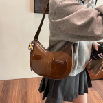 Sikk Crescent Retro kaenlaaluste kott: Naiste stiilne, mitmek&uuml;lgne k&otilde;rgekvaliteediline &otilde;lakott black. 26*7*19 must