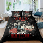 Kitarr voodipesukomplekt Punk Rock Muusika tekikate komplekt Lastele Teismelistele Poistele Noormehele P&ouml;&ouml;rlev Muusikariista tekikate 135X200cm-2pcs
