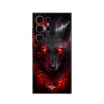 Coque Samsung Galaxy S25 Ultra Loup noir feu rouge Maniacase
