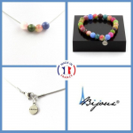 Pierres et Min&eacute;raux. Parure bijoux Bracelet Collier 4 Perles Tourmaline multicolore + Taille personnalisable.