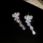 H&otilde;ben&otilde;el Tsirkoon Liblikas Tutt K&otilde;rvar&otilde;ngad ja Kaelakee Komplekt - Elegantne Mood Kaelakett, Kvaliteetsed Pulmaaksessuaarid