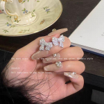 Korea draamakangelanna teemantide vibuk&otilde;rvar&otilde;ngad &ndash; ni&scaron;ikujundus, k&otilde;rgetasemeline kerge ja luksuslik naiste mood Full diamond bow earrings