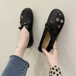 &Otilde;&otilde;nes lameda p&otilde;hjaga libisemisvastane ventilatsioon Naiste retro stiilis rahvusliku stiiliga sandaalid &uuml;mmargused varbaauguga kingad pehmest nahast kingad suvised 35 aprikoosi