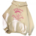 Melanie Martinezi kapuutsiga Cry Baby dressipluus, moodne Harajuku naiste unisex kapuutsiga dressipluus L beež