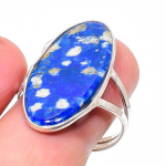 Lapis Lazuli Handmade 925 Sterling Silver Jewelry Ring Size 9 t4k69