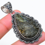 Labradorite Handmade 925 Sterling Silver Jewelry Pendant 2.29 y9k50