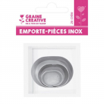 Emporte-pi&egrave;ces - DTM - Ovale - M&eacute;tal - 3 pi&egrave;ces - D&eacute;coupe p&acirc;te polym&egrave;re