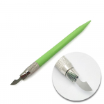 Dental Stainless Steel Porcelain Scalpel Back-cutting Knife Pocket knife Non-slip Cutter Engraving Craft Knives 0.1mm thickness 1 piece green