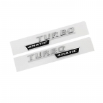 2 tk ABS Auto Poritiiva Turbo 4MATIC Logo Embleem M&auml;rk Kleebis A45 C117 CLA 35 45 GLA45 X247 GLE53 Tarvikud Turbo 4MATIC must/h&otilde;be
