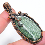 Green Swiss Opal Handmade Copper Wire Wrap Jewelry Pendant 2.64 r9y46