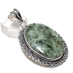 Moss Agate Handmade 925 Sterling Silver Jewelry Pendant 2.44 s2f36