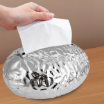 Egg Shaped Tissue Box Cover for Napkin Storage in Home Office Gold