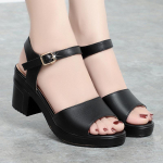 7cm Mood Kontori Daamid Paksu P&otilde;hjaga Platvormkingad Pehme Nahast Sandaalid 2025 Suvi Pehme Nahk Keskmise Plokk-kontsaga Sandaalid Ema 36