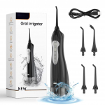 Kaasaskantav suu&otilde;&otilde;veepihusti IPX7 hambaniit USB laetav veejuga hambaniit hambaork 4 otsikut 300ml 3 režiimi hammaste puhastamine valge