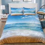 Dream NS Moodne Loodus Voodipesukomplekt 3D Digitaaltr&uuml;kk Rannas Kookospuu Suvine Magamistoa Voodilina Padjap&uuml;&uuml;r Voodipesu Komplekt 110X230cm(2Pcs)