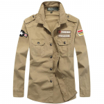 S&uuml;gisene pikavarrukaline s&auml;rk meestele, v&auml;litingimusteks, vabaaja puuvillane s&auml;rk M khaki