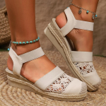 Uued Naiste Kiilkontsaga Espadrillid Suletud Varba Slingback Platvormkingad Punutud Espadrille Pahkluurihmaga K&otilde;rge Kontsaga Sandaalid 36