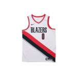 Nike NBA kiirkuivav s&auml;rk, 2020, Portland Trail Blazers, Damian Lillard nr. 0 Meeste &uuml;laosad Valge CW3607-106 S