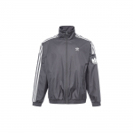 Adidas Originals Triibuline Seisukrae T&otilde;mblukuga Pikkade Varrukate Jakk Unisex Jakk Tumepruun JI7533 XL