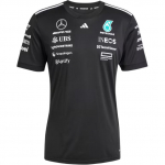 Adidas X Mercedes-Amg Petronas F1 Koost&ouml;&ouml;meeskond Ss25 Mugav Mitmek&uuml;lgne Pehme L&uuml;hikeste Varrukatega T-s&auml;rk Meeste Topid Must JW5361 XL