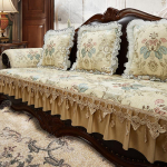 Luksuslik Euroopa stiilis libisemiskindel ehtsast nahast diivanipadi ja kate 70*70cm (includes 18cm skirt)
