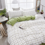 Moodne voodipesukomplekt Valge Roheline kaheinimesevoodi voodipesu P&otilde;hjamaade tekikott Padjap&uuml;&uuml;r Queen-suurus lame lina Classic Grid Lastele Talv Twin 3pcs