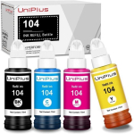 Uniplus Tint 104 ET-2821 ET-2812 ET-1810 ET-4800 Kassett &Uuml;hilduv Epson 104 Mitmepakend Pudel &Uuml;hilduv Eps[P377]