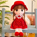 45cm Kawaii T&uuml;drukute Palusm&auml;nguasi Printsessinukk Riietega Lastele Beebi Rahustavad M&auml;nguasjad T&auml;idisega Palusm&auml;nguasjad Lastele Kingitus 45cm punane