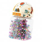 500Pcs Beads Needles Quilting Pins in Orange Fabric Covered Pin Cushion Bottle Sewing Craft