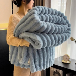 Bedsure viskapadi diivanile Paks soe talveks Sherpa hubane fliispleed voodisse Pehme igaks hooajaks Piknikutekk 180x200cm sinine