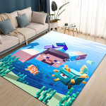 3D Minu Maailma Ehitusm&auml;ng Multikas Vaip Vaip Elutuppa Magamistuppa Kodu Diivani Kaunistus, Laste M&auml;ngimine Libisemisvastane P&otilde;randamatt 60x90cm( 23x35in )