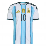Adidas Argentina 26 Kodus Autentne S&auml;rk Messi 10 Kiiresti Kuivav Triibuline L&uuml;hikeste Varrukatega Jalgpallis&auml;rk Meeste s&auml;rk KH3934 L