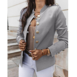 Naiste vabaaja jakk Moodne pikkade varrukatega jakk &Otilde;huke v&auml;ike kost&uuml;&uuml;m jakk, soe jakk plusssuuruses M